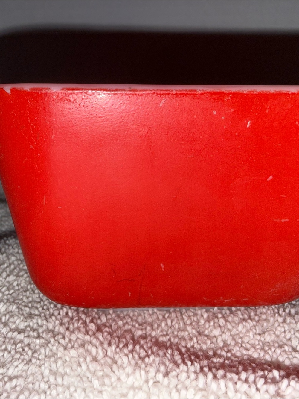 Bright Red Rectangular Dish Pyrex